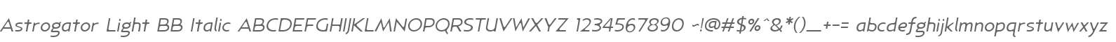 Astrogator Light BB Italic