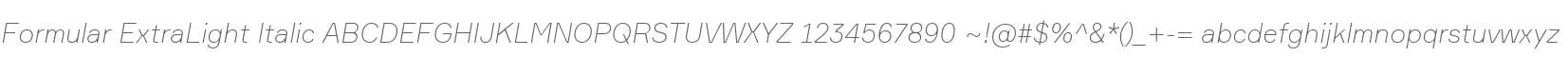 Formular ExtraLight Italic