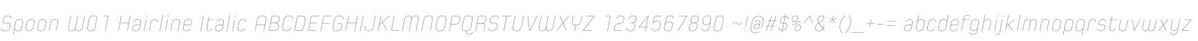 Spoon W01 Hairline Italic