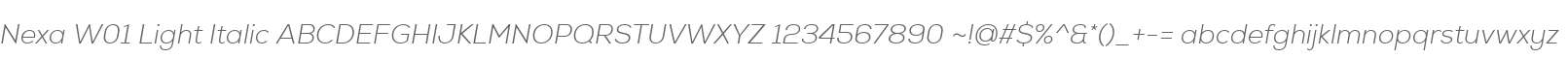 Nexa W01 Light Italic
