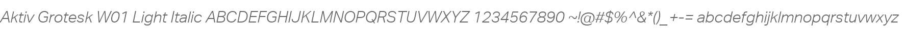 Aktiv Grotesk W01 Light Italic