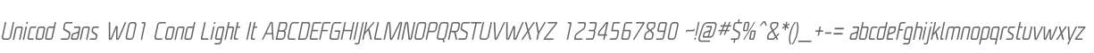 Unicod Sans W01 Cond Light It
