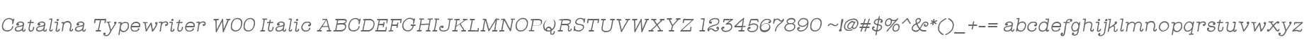 Catalina Typewriter W00 Italic