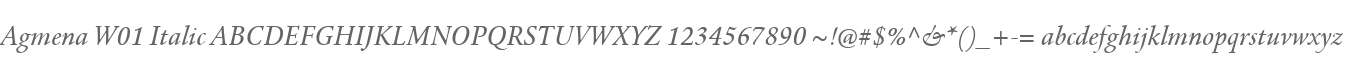 Agmena W01 Italic