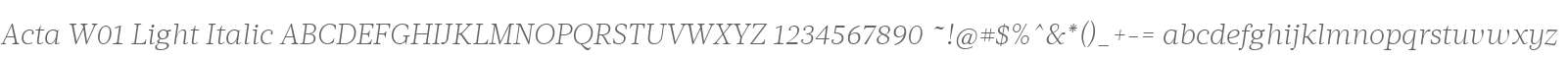 Acta W01 Light Italic