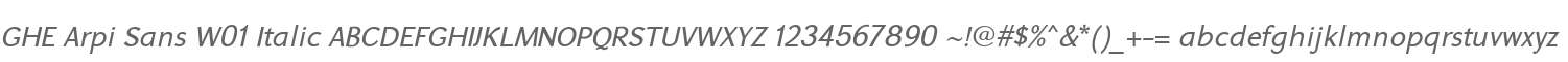 GHE Arpi Sans W01 Italic