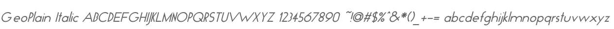 GeoPlain Italic