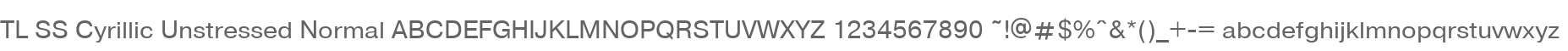 TL SS Cyrillic Unstressed Normal