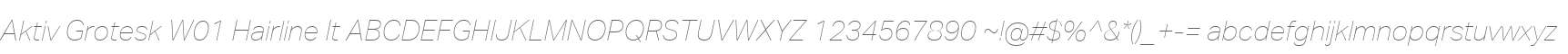 Aktiv Grotesk W01 Hairline It