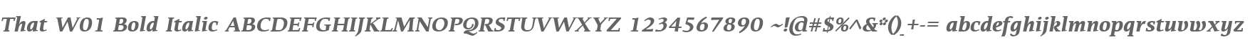 That W01 Bold Italic