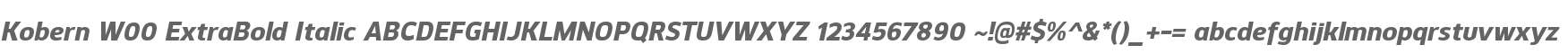 Kobern W00 ExtraBold Italic