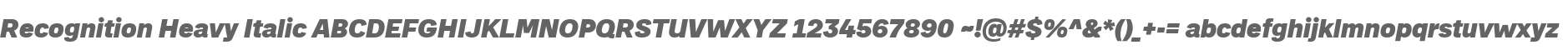 Recognition Heavy Italic