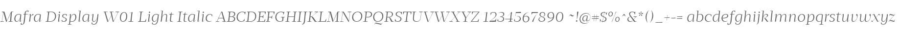 Mafra Display W01 Light Italic