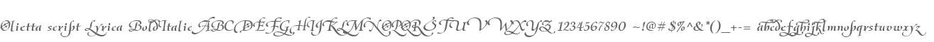 Olietta script Lyrica BoldItalic