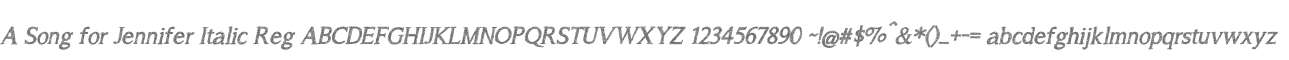 A Song for Jennifer Italic Reg