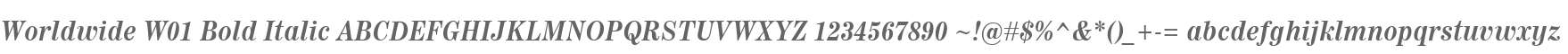 Worldwide W01 Bold Italic
