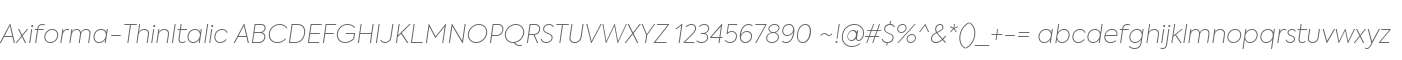 Axiforma Thin Italic