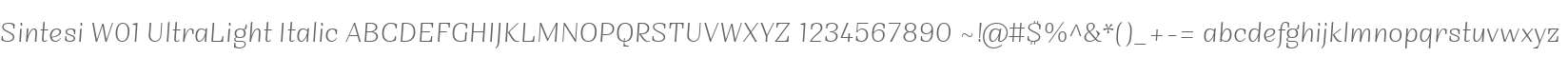 Sintesi W01 UltraLight Italic