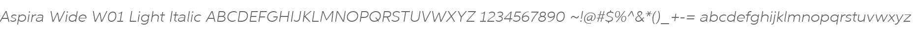 Aspira Wide W01 Light Italic