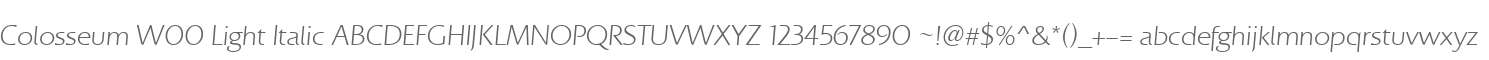 Colosseum W00 Light Italic