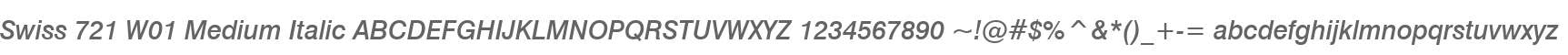 Swiss 721 W01 Medium Italic