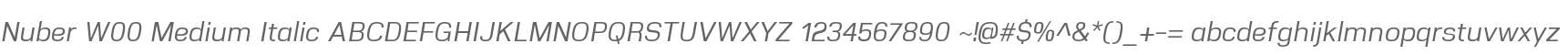 Nuber W00 Medium Italic