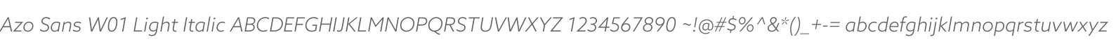 Azo Sans W01 Light Italic