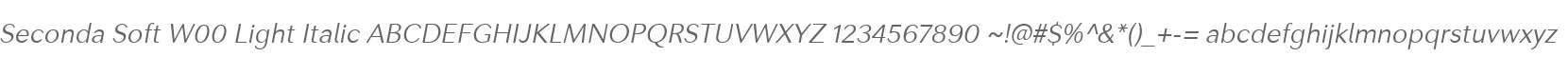 Seconda Soft W00 Light Italic