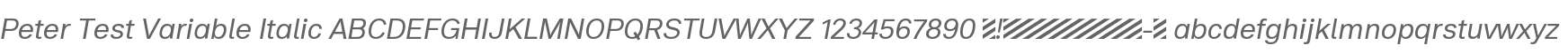 Peter Test Variable Italic