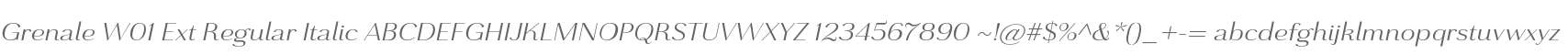 Grenale W01 Ext Regular Italic
