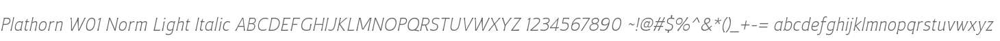 Plathorn W01 Norm Light Italic