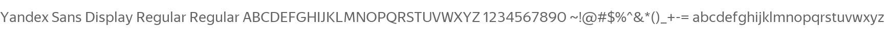 Yandex Sans Display Regular Regular