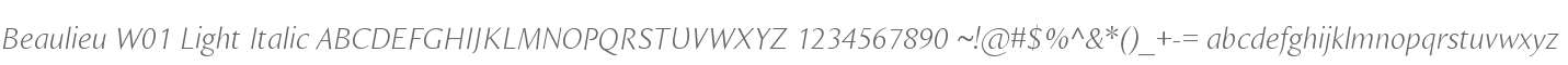 Beaulieu W01 Light Italic