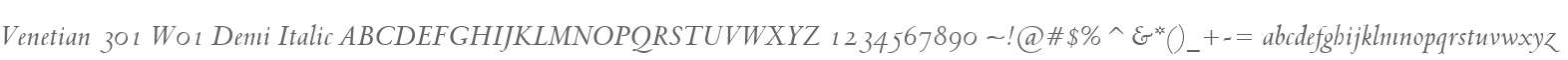 Venetian 301 W01 Demi Italic