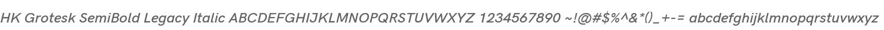 HK Grotesk SemiBold Legacy Italic