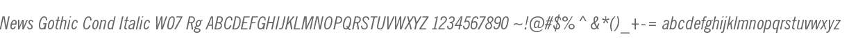 News Gothic Cond Italic W07 Rg