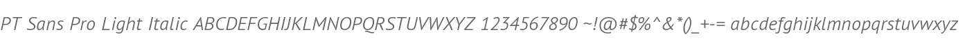 PT Sans Pro Light Italic
