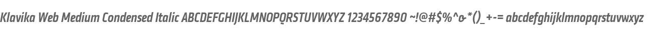 Klavika Web Medium Condensed Italic