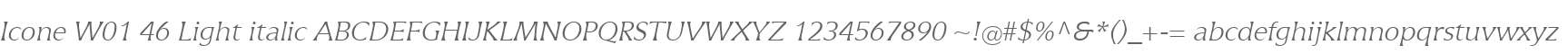 Icone W01 46 Light italic