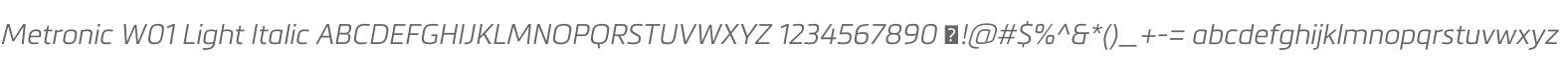 Metronic W01 Light Italic