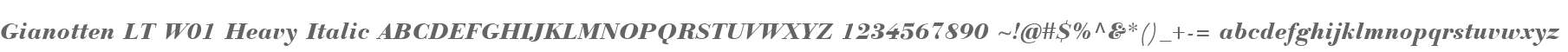 Gianotten LT W01 Heavy Italic