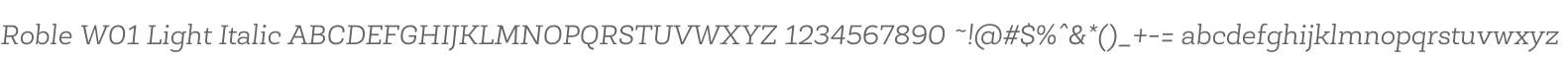 Roble W01 Light Italic