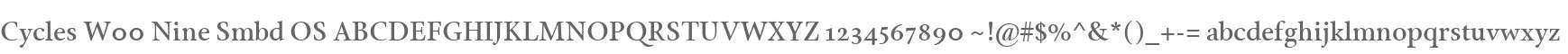 Cycles W00 Nine Smbd OS