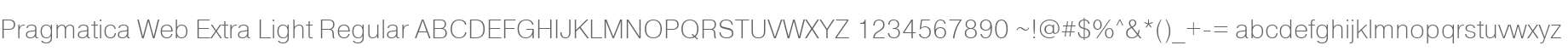 Pragmatica Web Extra Light Regular