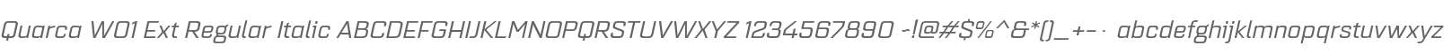 Quarca W01 Ext Regular Italic