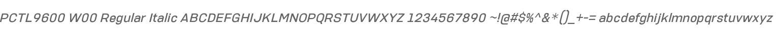 PCTL9600 W00 Regular Italic