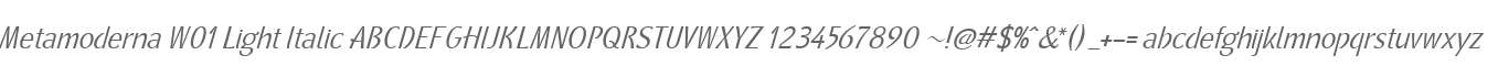 Metamoderna W01 Light Italic