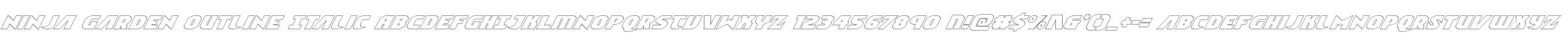 Ninja Garden Outline Italic