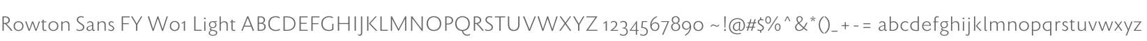 Rowton Sans FY W01 Light