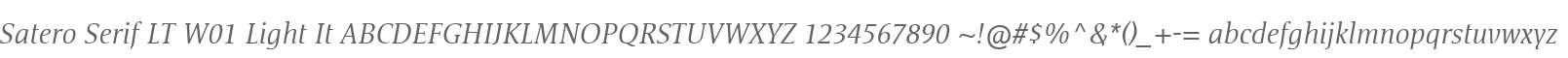Satero Serif LT W01 Light It